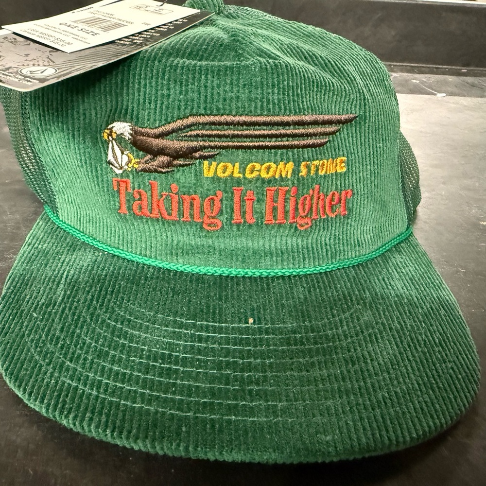 Volcom Green Corduroy Snapback Hat